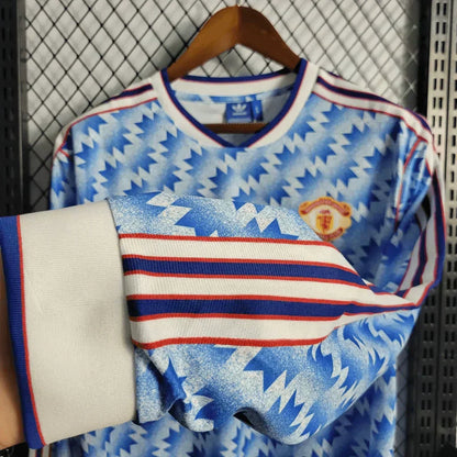 1990/1992 Retro Manchester United Visitante Manga Larga