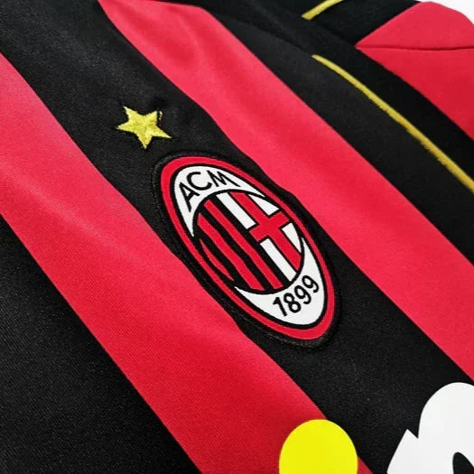 AC Milan Retro 2007-2008 Manga Larga Local Kit