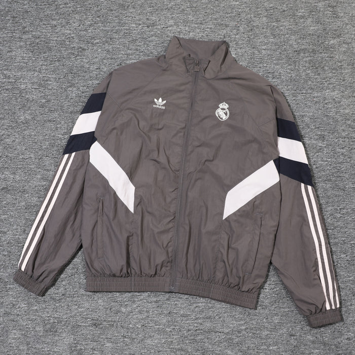 Real Madrid Gray and White Jacket