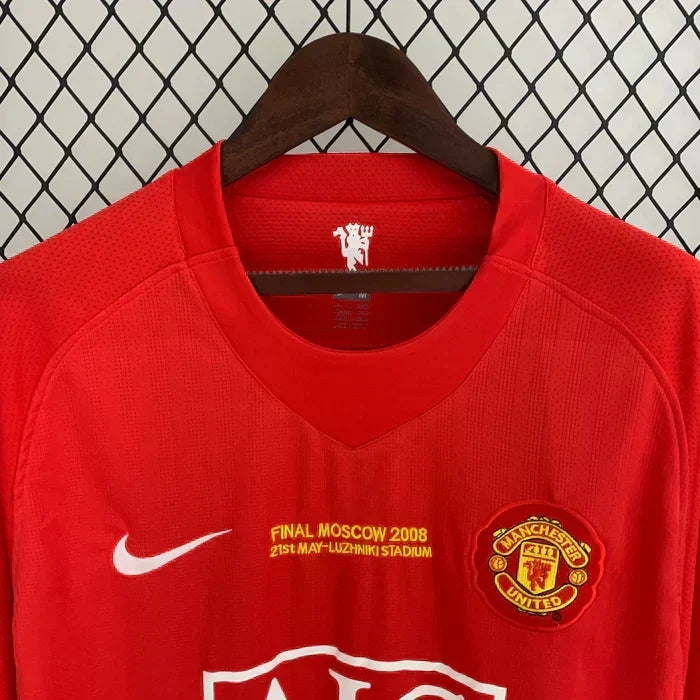 Manchester United Retro 2007-2008 Local Kit Manga Larga