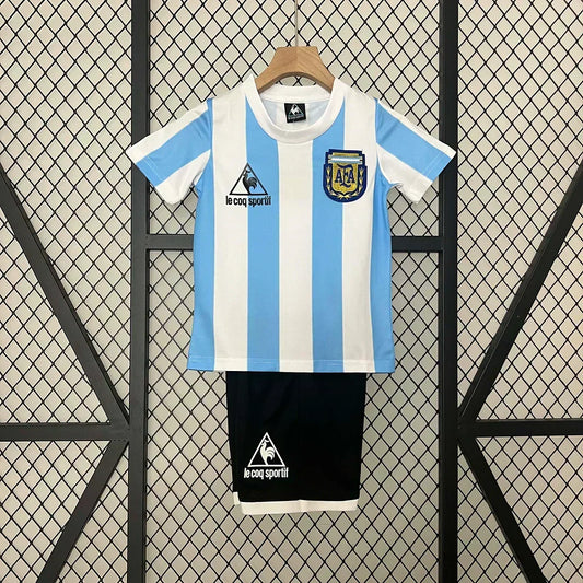 1986 Retro Argentina Local Kit Talla Niño