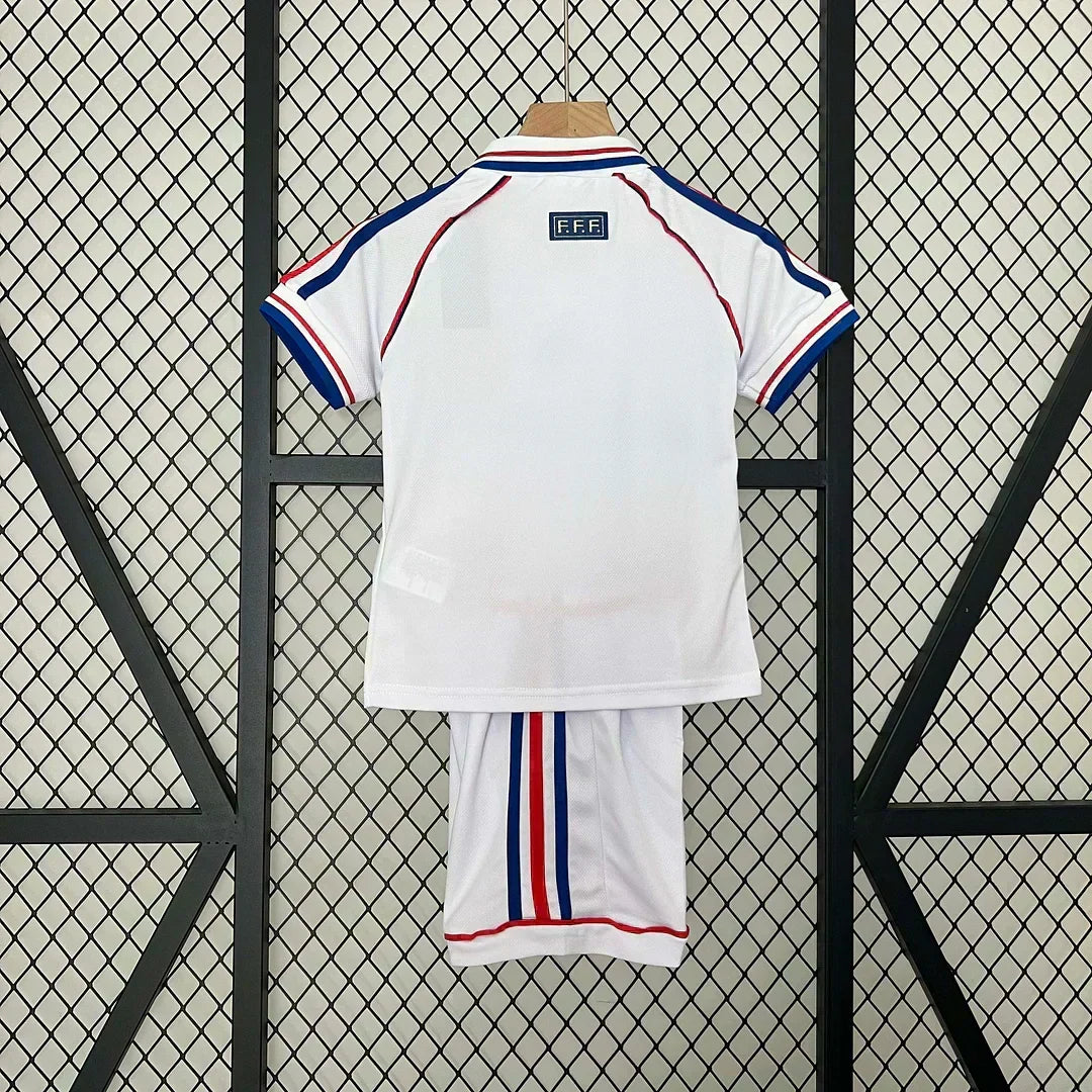1998 Retro France Visitante Kit Talla Niño
