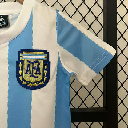 1986 Retro Argentina Local Kit Talla Niño