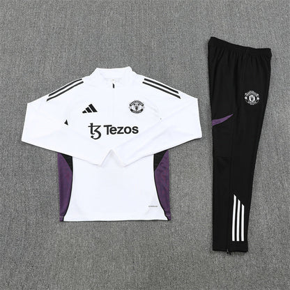 Manchester United White and Black Chándal